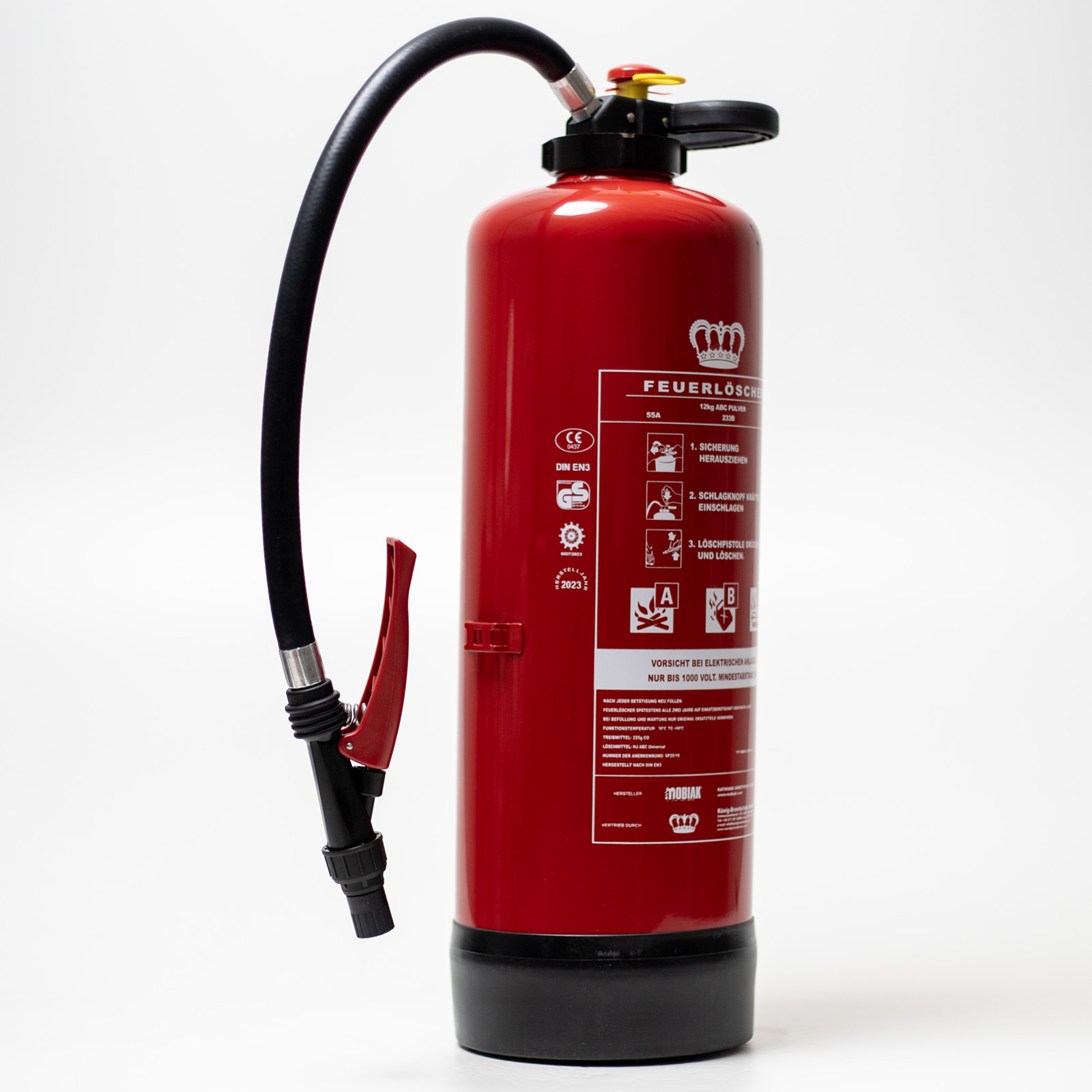 CO2 Feuerlöscher 5 Kg – Für Brandklasse B, DIN EN3 Zertifiziert, Mit Wandhalterung