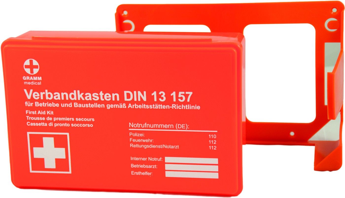 Betriebsverbandkasten DIN 13157, Orange, Kunstoff - Feuerloescher24